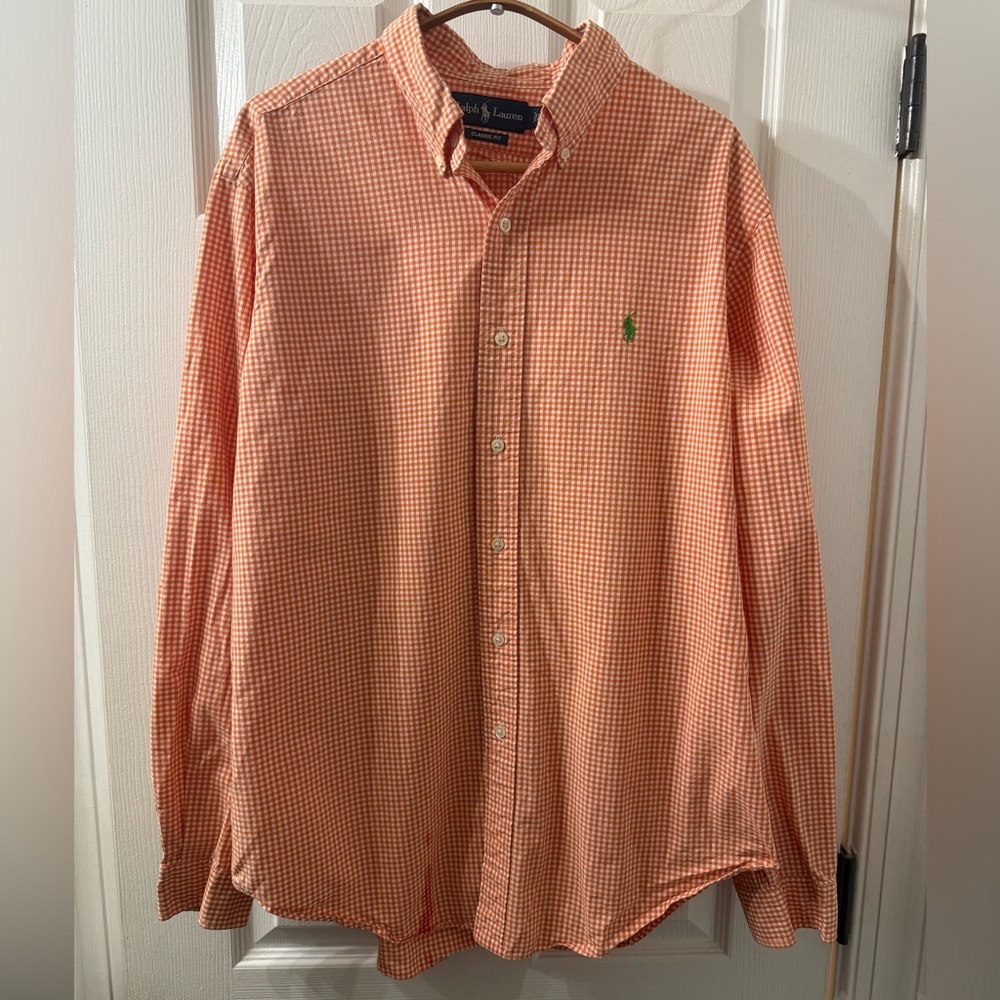 Polo Ralph Lauren Men's Orange Gingham Shirt